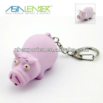 Promoção Pig LED Sound Keychain